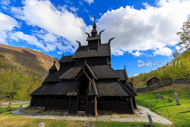 Borgund Stave Church的特写视图